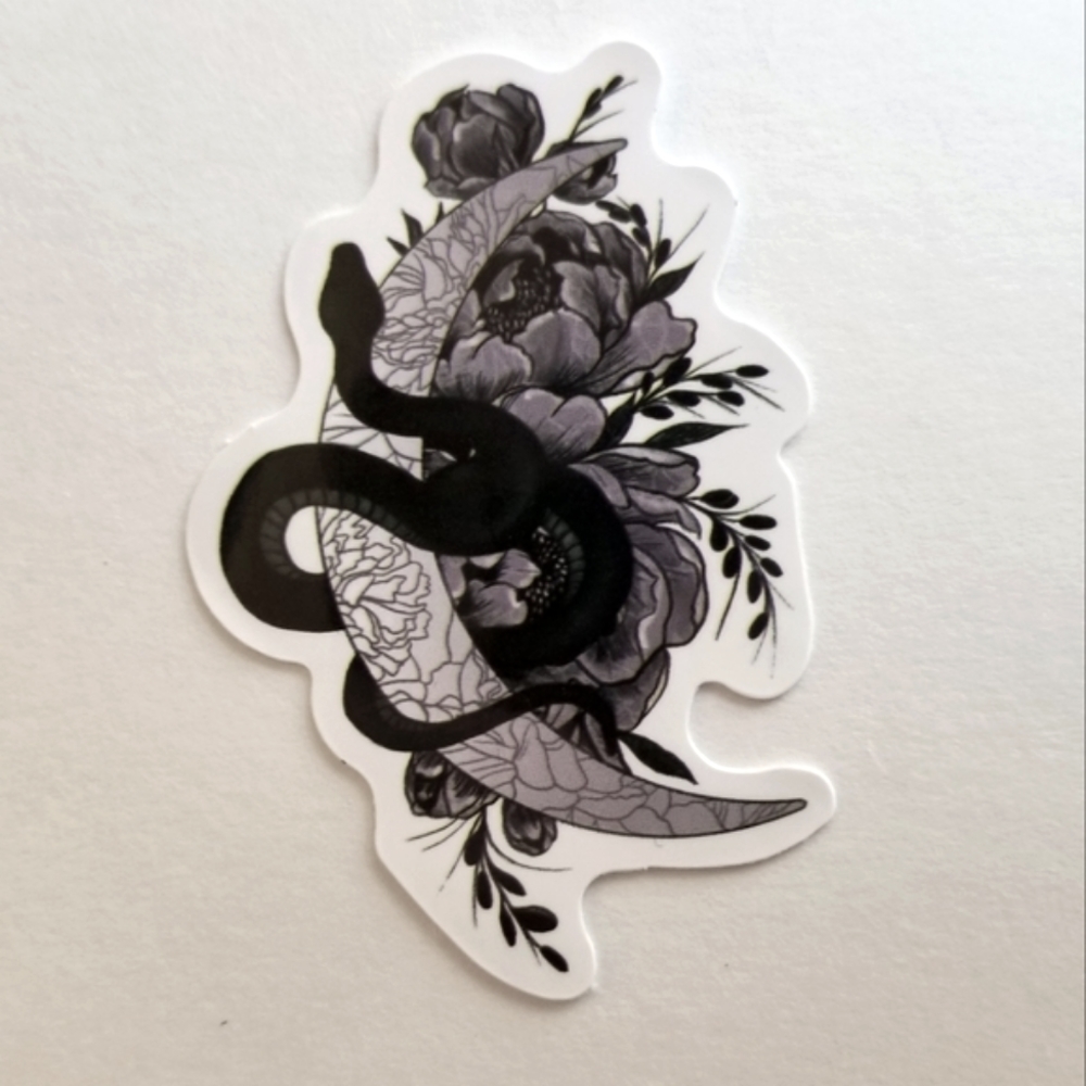 10/$10 Snake & Moon Sticker